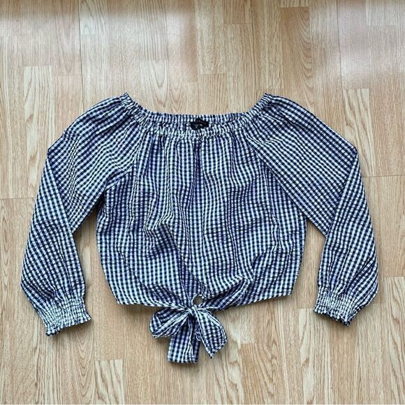 Sanctuary Claire Cotton Tie-Hem Gingham Top - Size: Medium - Picture 8 of 9